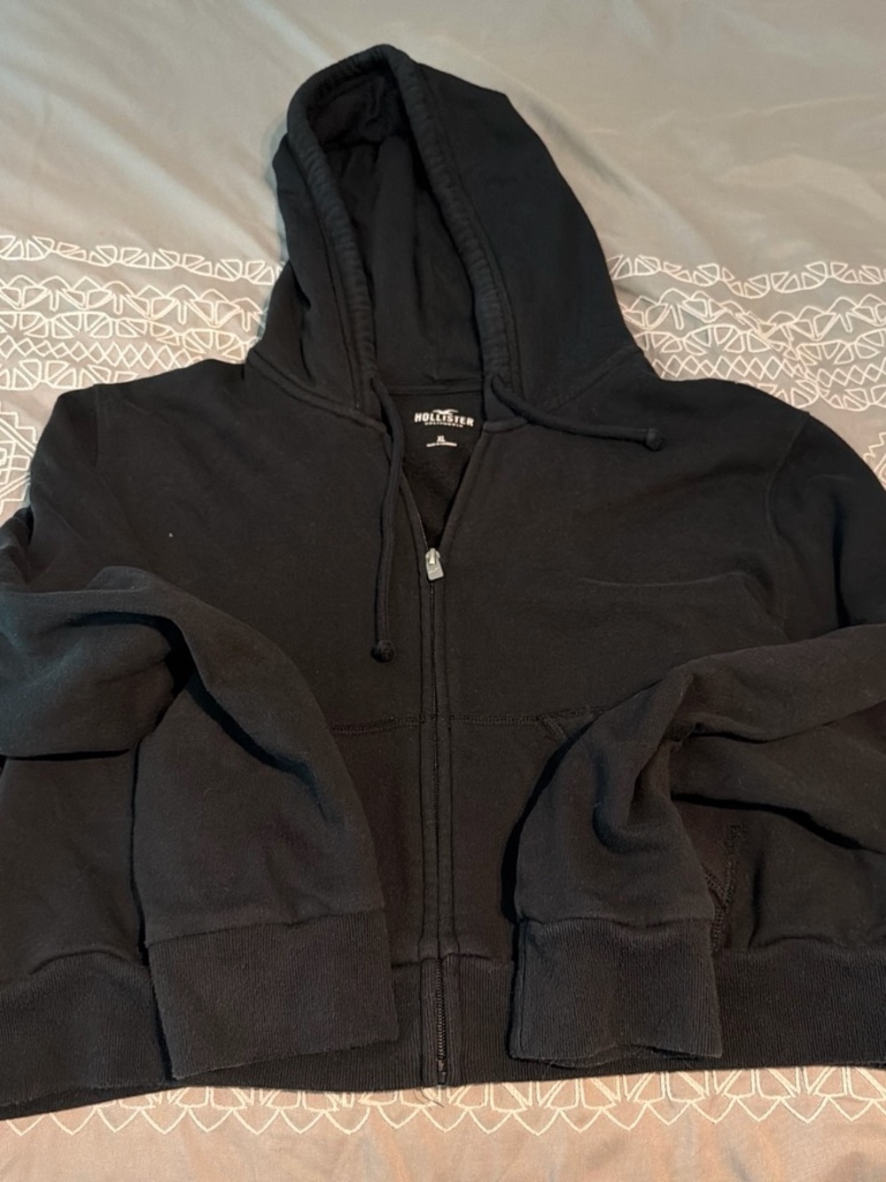 Hollister Black Full-Zip Hooded Sweatshirt